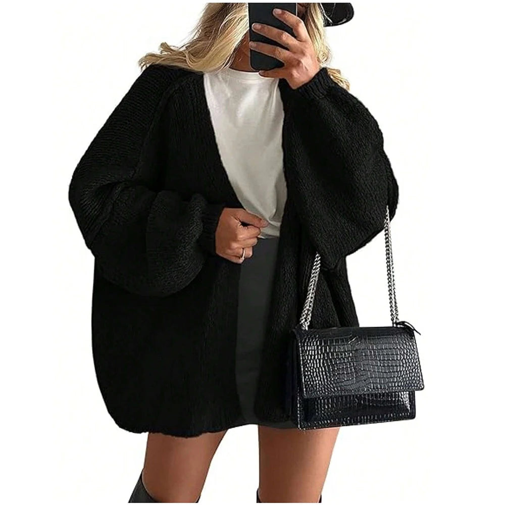 Women'S Autumn Winter Knitted Cardigan Sweater Women Jacket Casual Stylish Solid Color Long Sleeve Jackets for Women Outercoat
