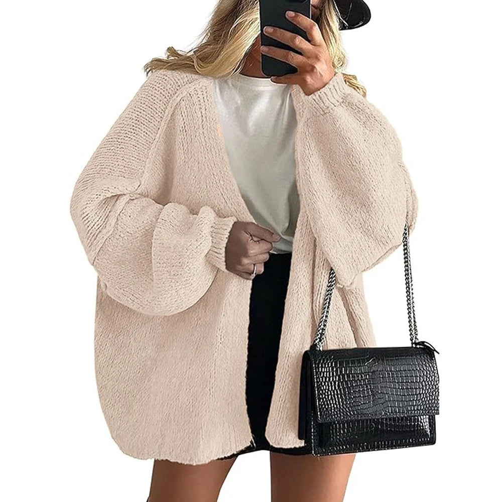 Women'S Autumn Winter Knitted Cardigan Sweater Women Jacket Casual Stylish Solid Color Long Sleeve Jackets for Women Outercoat