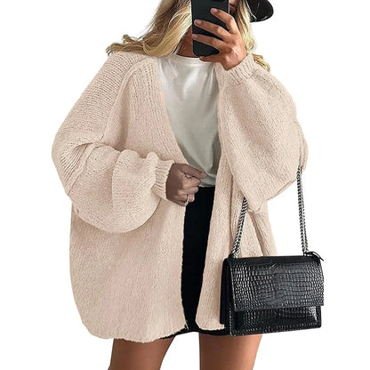 Women'S Autumn Winter Knitted Cardigan Sweater Women Jacket Casual Stylish Solid Color Long Sleeve Jackets for Women Outercoat