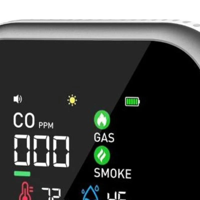 6-In-1 Portable Airs Detector with HD Display Temperature & Humidity Carbon Monoxide Detectors for Home RV Car Apartment Travel