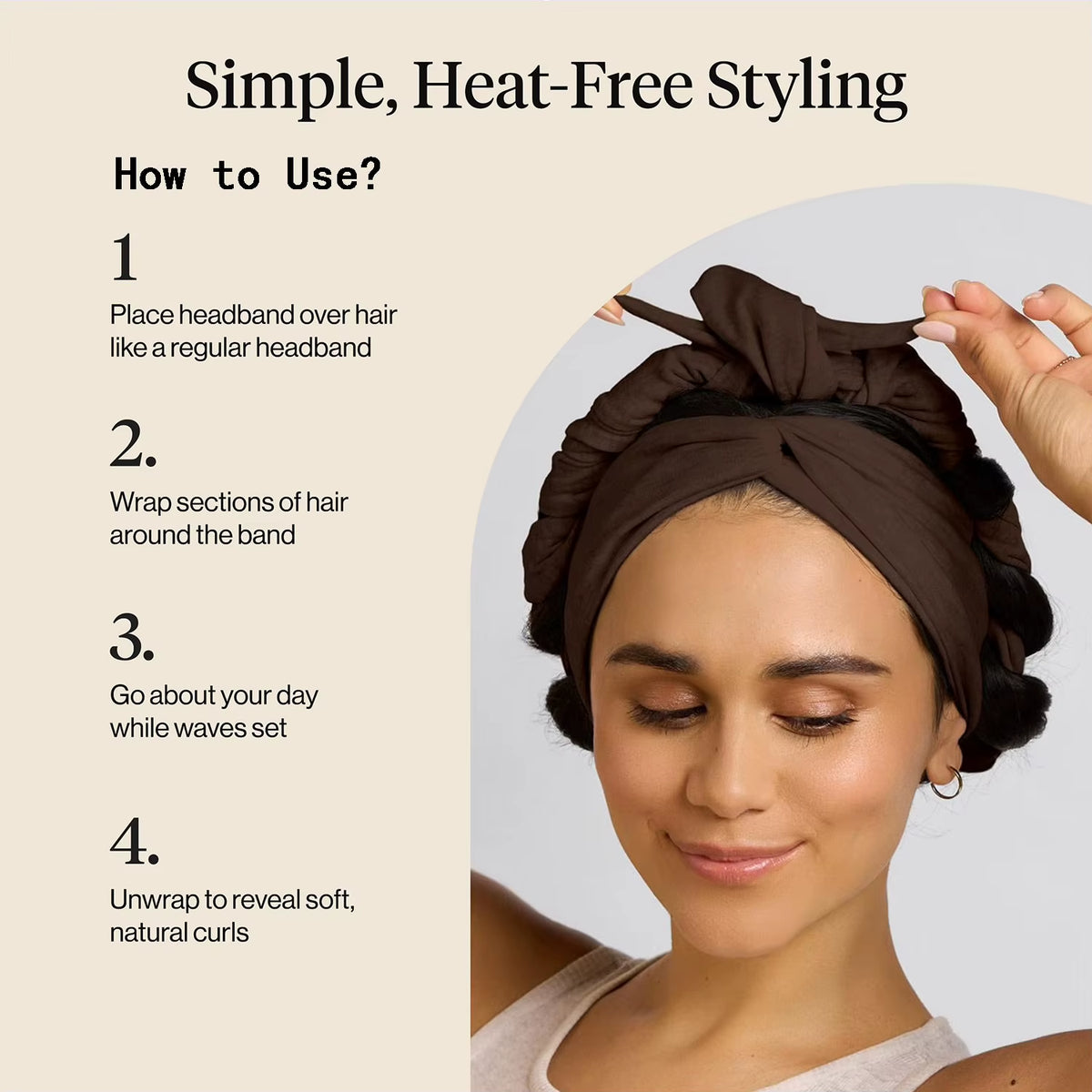 Heatless Curls Headband Soft No Heat Hair Styling Tool Long Ribbon Curling Rod for Women Hair Tools