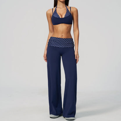 Yoga Set Polka Dot 2Pcs Athletic Wear Women Gym Clothes Sportswear Striped Yoga Outfits Fitness Suit Push up Workout Tracksuits