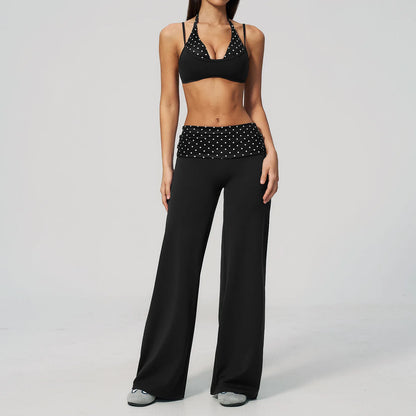 Yoga Set Polka Dot 2Pcs Athletic Wear Women Gym Clothes Sportswear Striped Yoga Outfits Fitness Suit Push up Workout Tracksuits