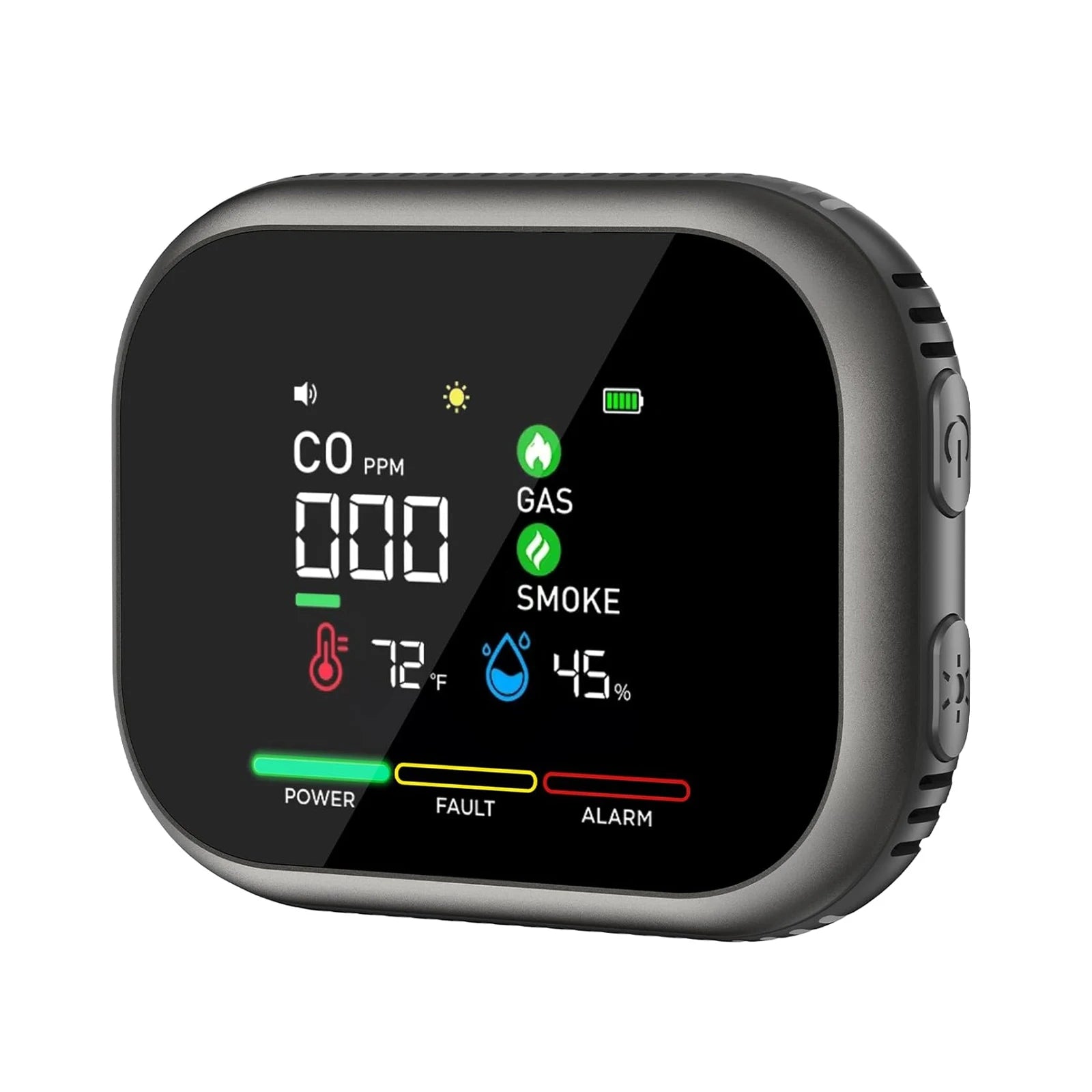 6-In-1 Portable Airs Detector with HD Display Temperature & Humidity Carbon Monoxide Detectors for Home RV Car Apartment Travel