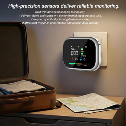 6-In-1 Portable Airs Detector with HD Display Temperature & Humidity Carbon Monoxide Detectors for Home RV Car Apartment Travel