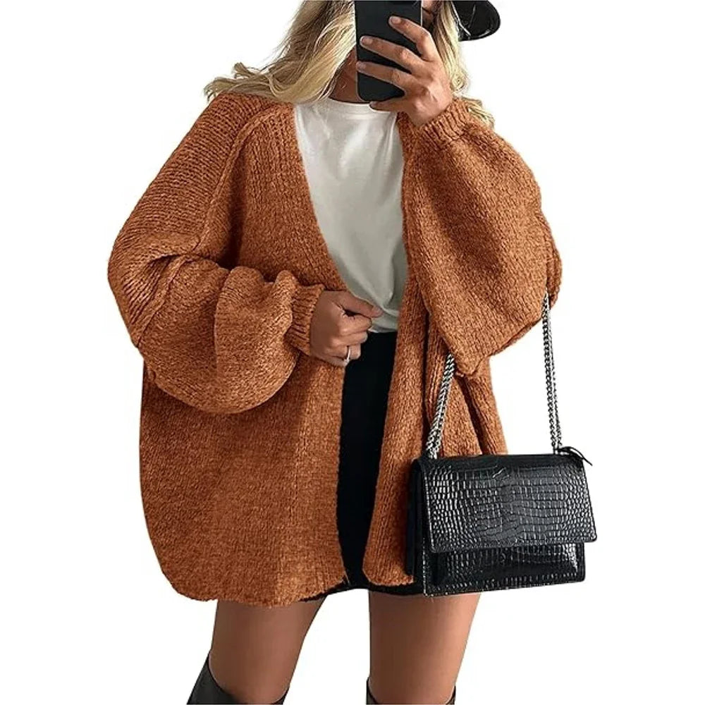 Women'S Autumn Winter Knitted Cardigan Sweater Women Jacket Casual Stylish Solid Color Long Sleeve Jackets for Women Outercoat