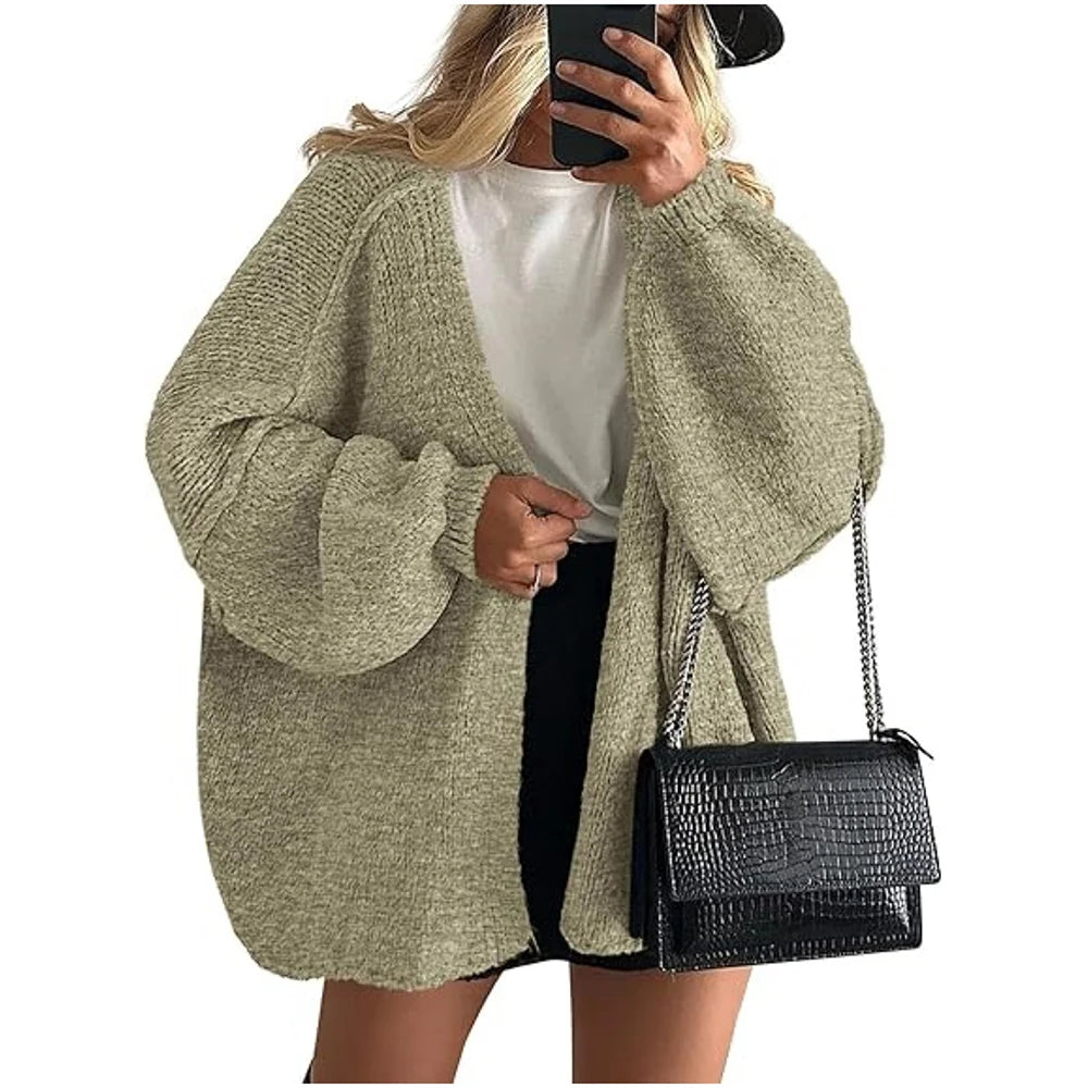 Women'S Autumn Winter Knitted Cardigan Sweater Women Jacket Casual Stylish Solid Color Long Sleeve Jackets for Women Outercoat