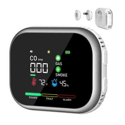 6-In-1 Portable Airs Detector with HD Display Temperature & Humidity Carbon Monoxide Detectors for Home RV Car Apartment Travel