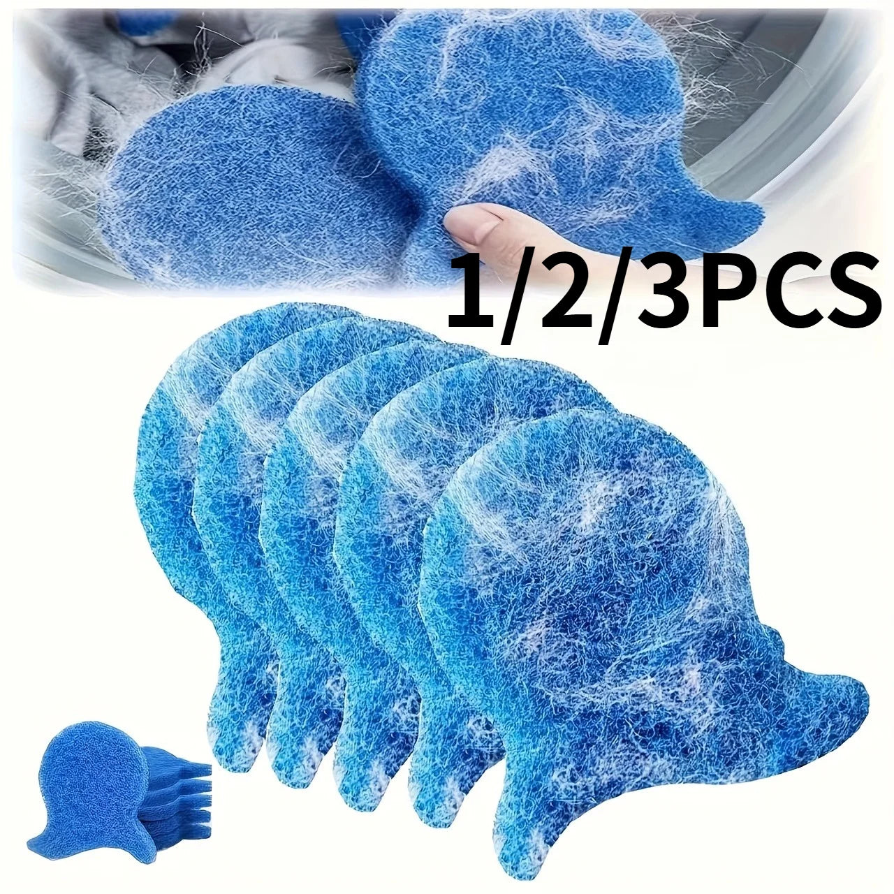 1/2/3Pcs Laundry Pet Hair Remover,Pet Hair Removal Balls for Washing Machines, Reusable Hair and Lint Catchers.
