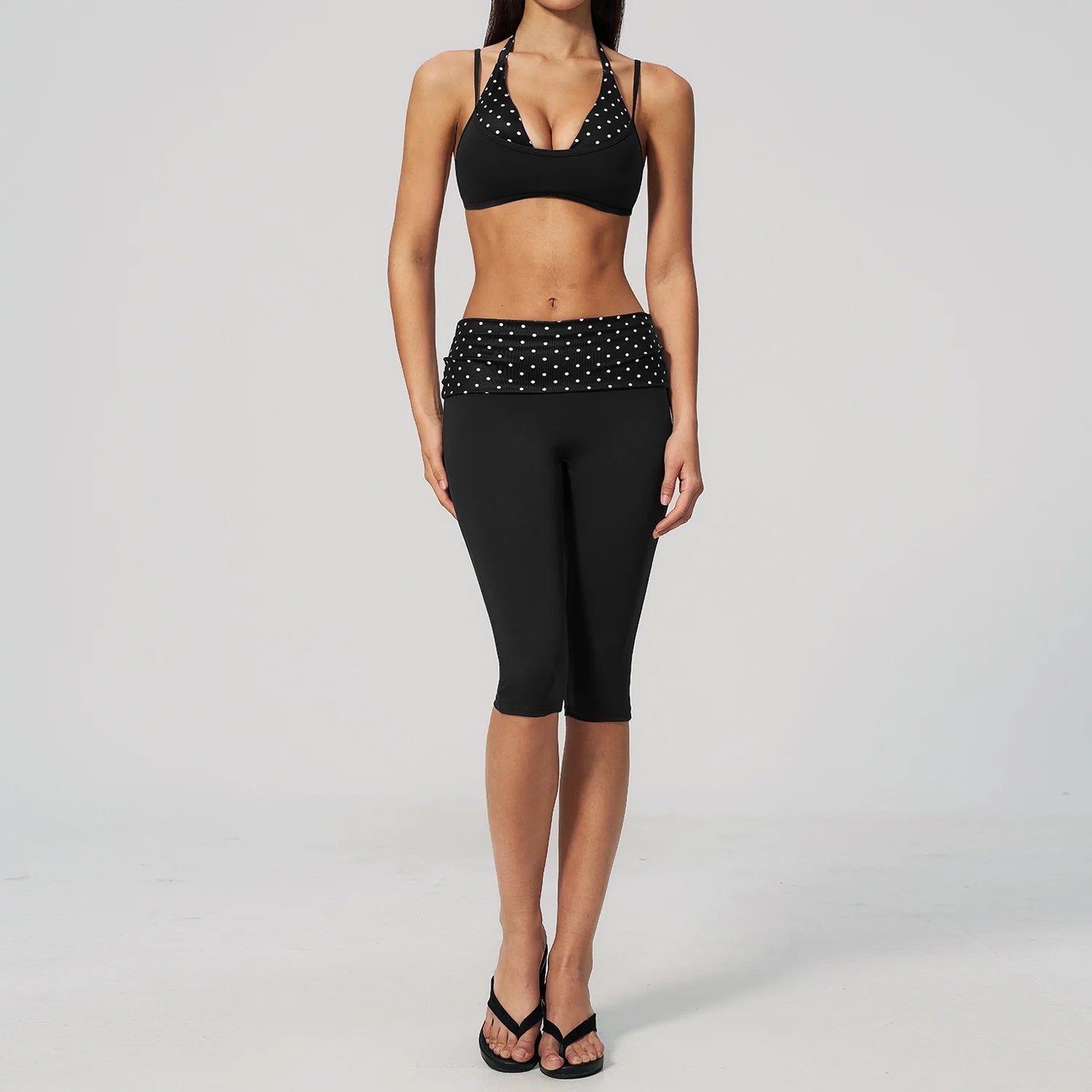 Yoga Set Polka Dot 2Pcs Athletic Wear Women Gym Clothes Sportswear Striped Yoga Outfits Fitness Suit Push up Workout Tracksuits
