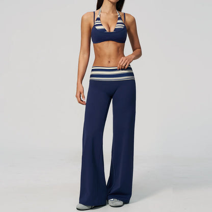 Yoga Set Polka Dot 2Pcs Athletic Wear Women Gym Clothes Sportswear Striped Yoga Outfits Fitness Suit Push up Workout Tracksuits