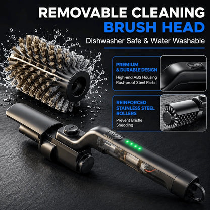 Electric Grill Brush 2 in 1 Cordless Rechargeable Grill Cleaning Brush Stainless Steel Brush Head 3-Speed Power for BBQ Grates