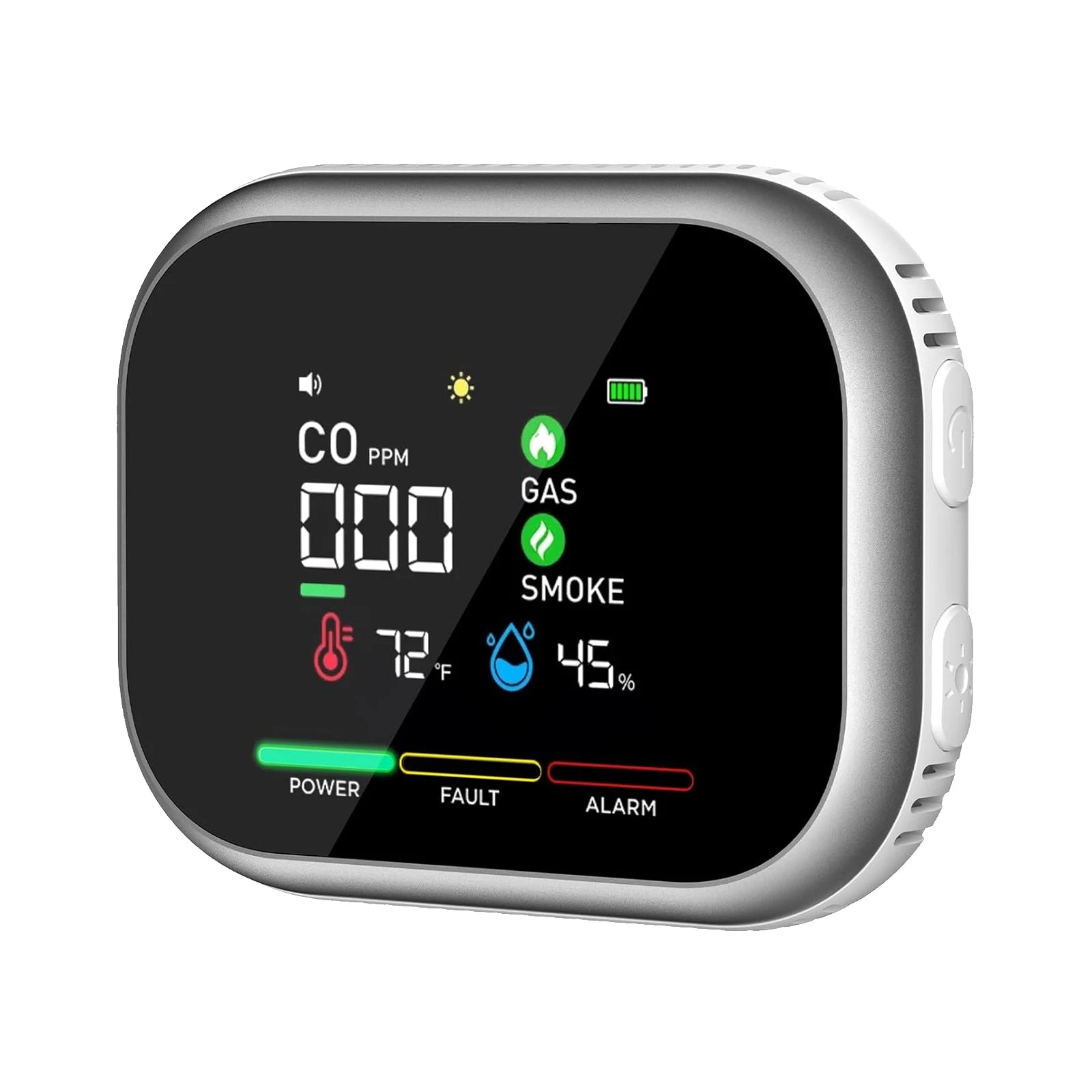 6-In-1 Portable Airs Detector with HD Display Temperature & Humidity Carbon Monoxide Detectors for Home RV Car Apartment Travel