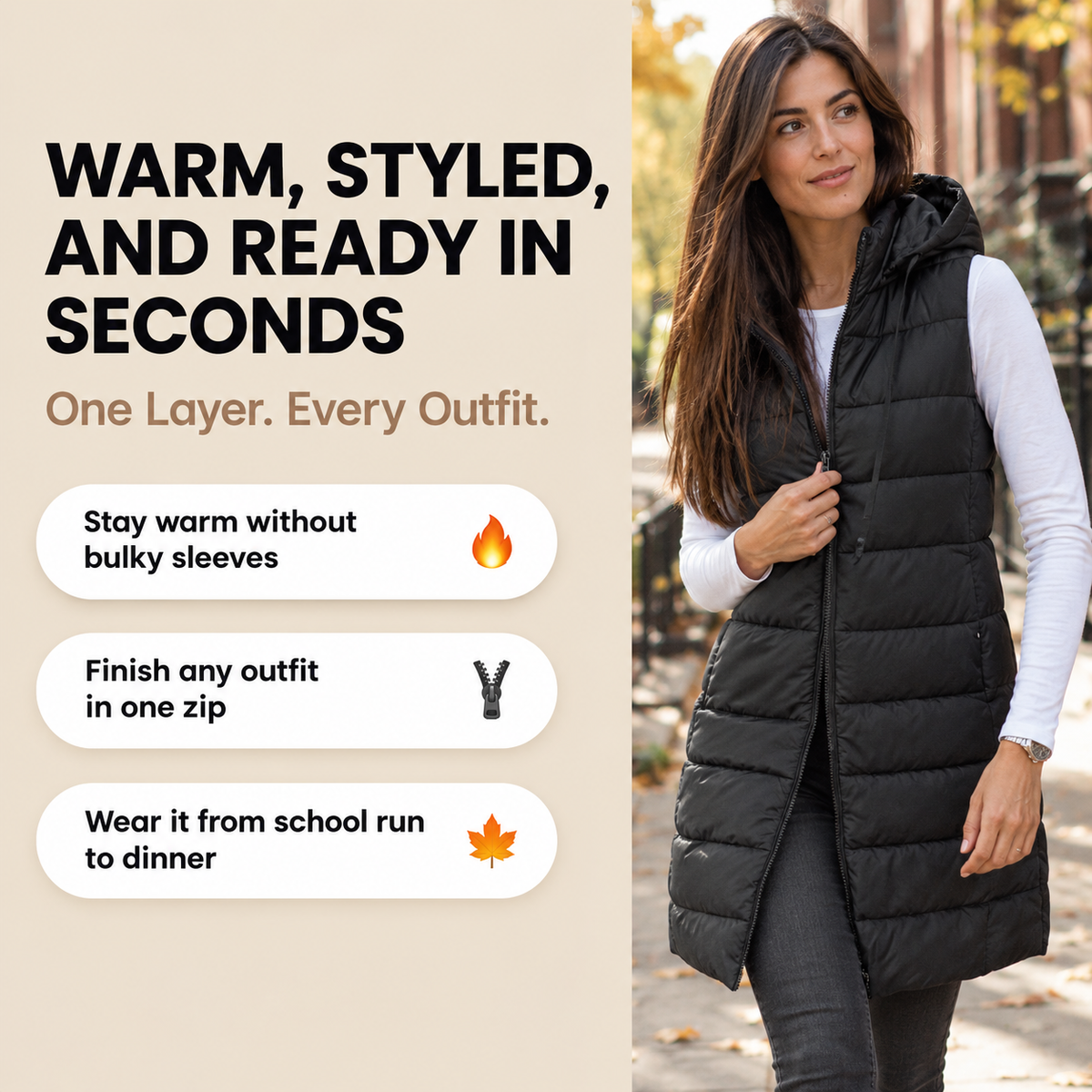 Women'S Puffer Vest Casual Zip up Quilted Padded Vest Hooded Sleeveless down Jacket Winter Warm Outerwear Coat